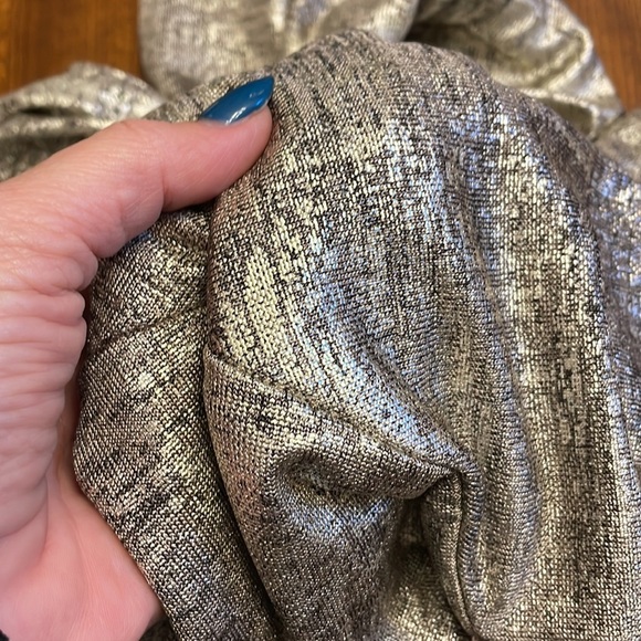 Connect women’s OVERSIZED METALLIC jumpsuit LIQUID stretch gold blk WIDE LEG Sm - Picture 16 of 16